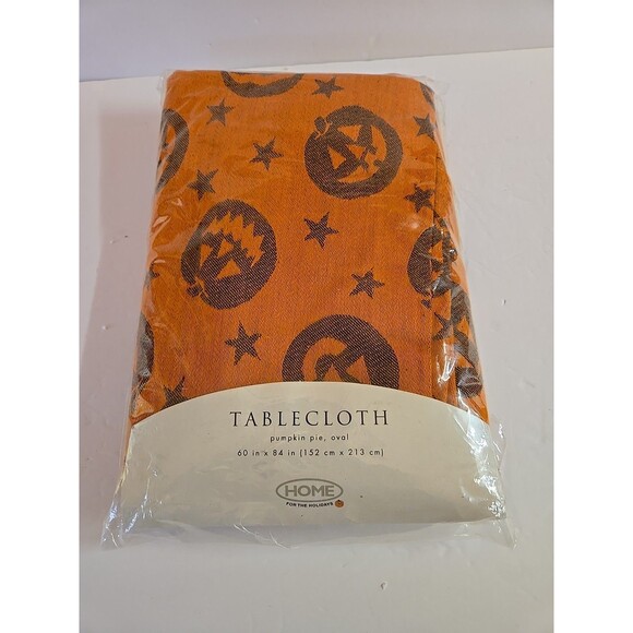 Pumpkin Pie Oval Halloween fall Home for the Holidays Tablecloth 60" x 84" - Picture 4 of 8